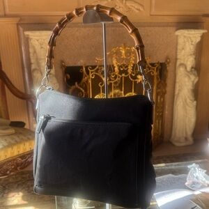 Gucci Black Bag with Bamboo Accent